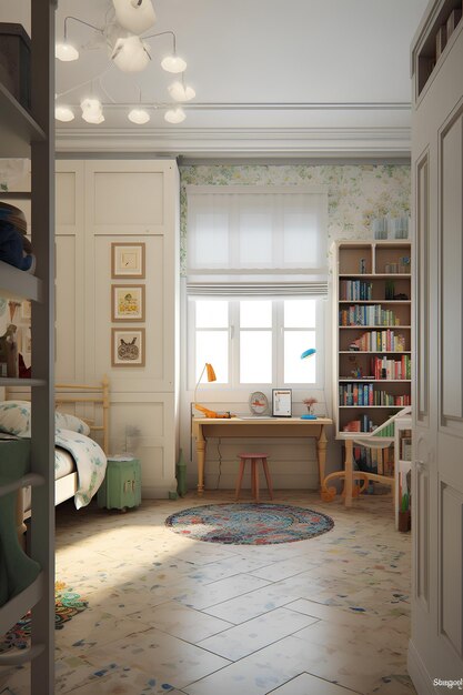 Classic style interior of children room Generative AI content