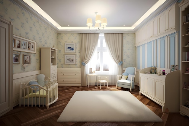 Classic style interior of children room Generative AI