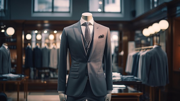 A Classic Suit in a Clothing Store