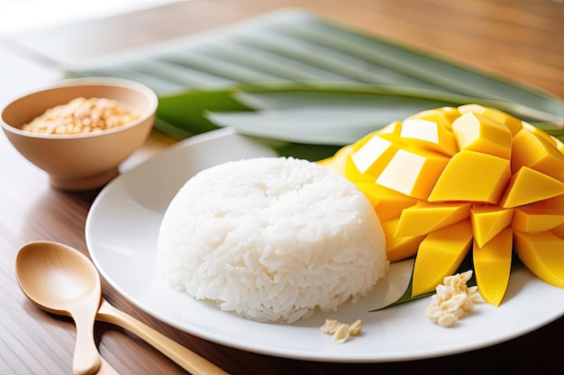 Classic Thai Mango Sticky Rice Presentation