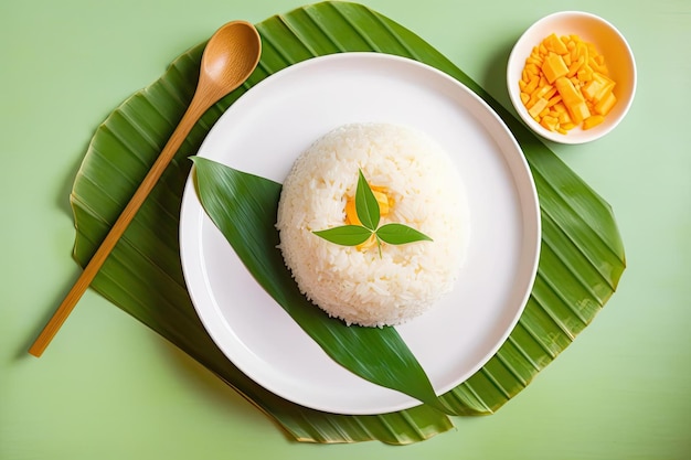 Classic Thai Mango Sticky Rice Presentation