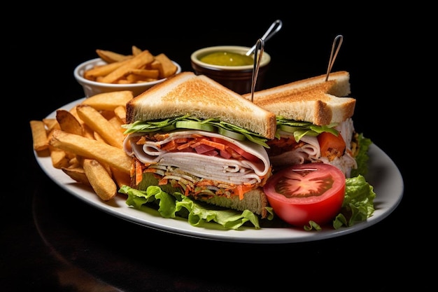 Classic Turkey Club Sandwich Combo Platter