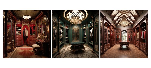 Classic victorian walk in closet interior design ai generated