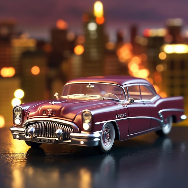 A classic vintage car model