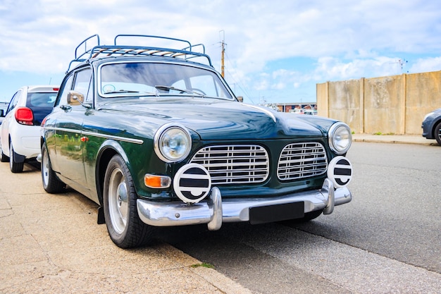 Classic Vintage Old Car on the Road of Europe