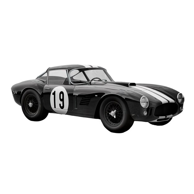 Photo classic vintage sport car black and white isolated photo