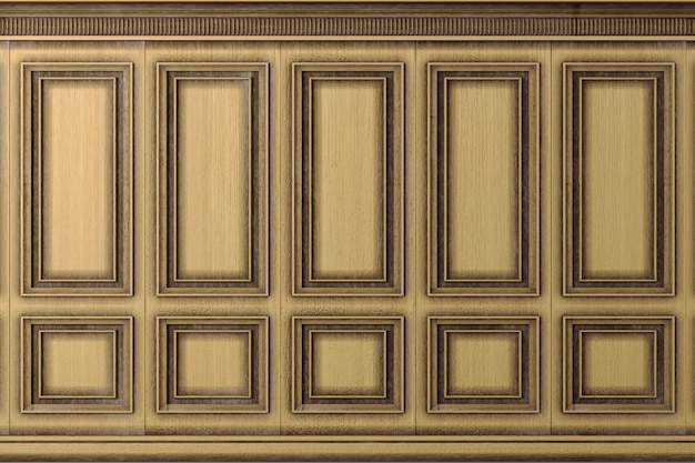 Classic wall vintage oak wood panels