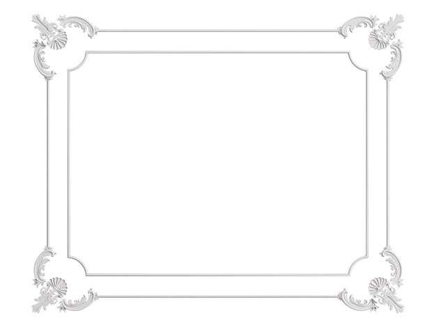 Photo classic white frame with ornaments