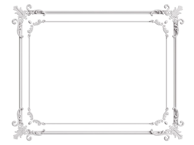 Classic white frame with ornaments