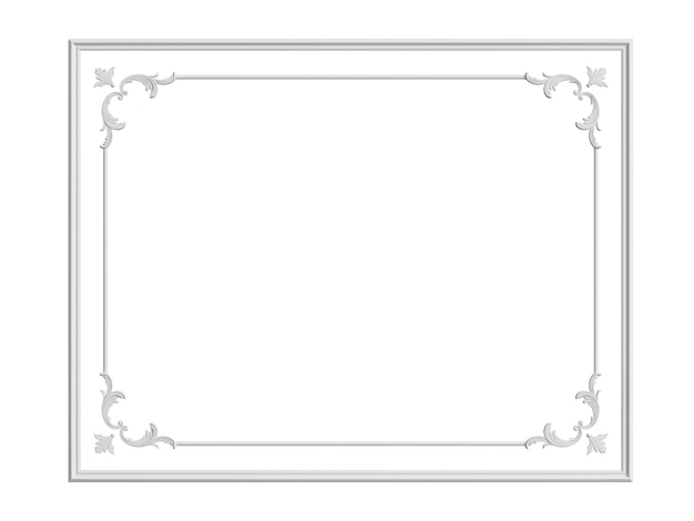 Classic white frame with ornaments