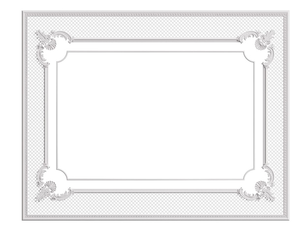 Classic white frame with ornaments