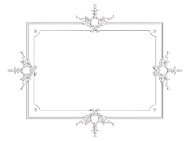 Classic white frame with ornaments