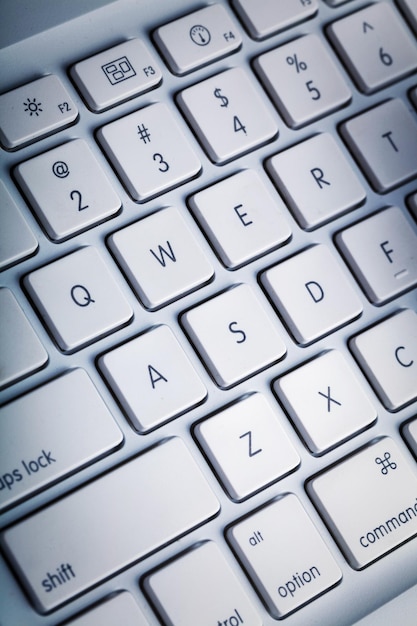 Classic white modern computer keyboard