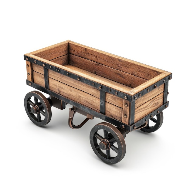Photo classic wood and metal wagon toy for kids perfect for imaginative play