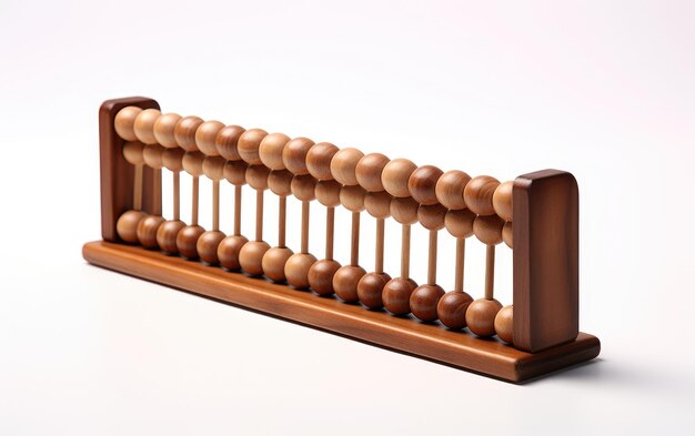 Classic Wooden Abacus on White Background