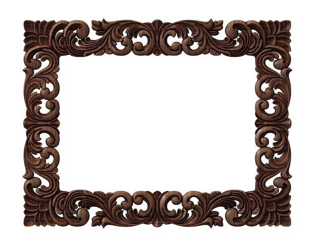 Photo classic wooden frame in the baroque style