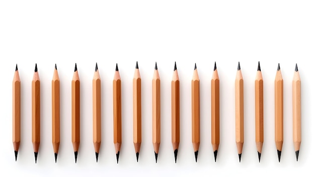 Classic wooden pencils and erasers timeless