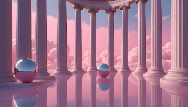 classical architecture surreal fantasy land digital art