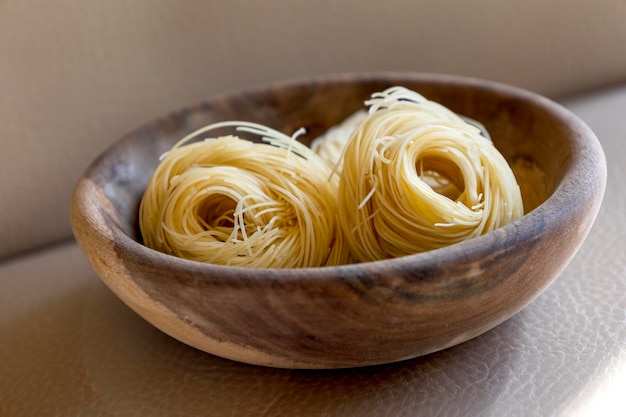 Foto classica pasta secca italiana da vicino