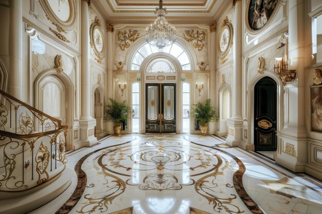 Photo classical entrance hall interior