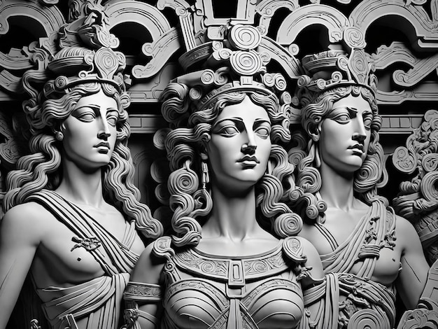 Classical Greek sculptures of gods and goddesses Athens Greece
