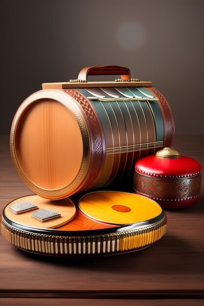 Фото Классический индийский музыкальный инструмент табла