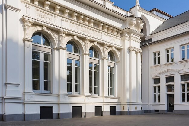 Classical white facade of the house of culture