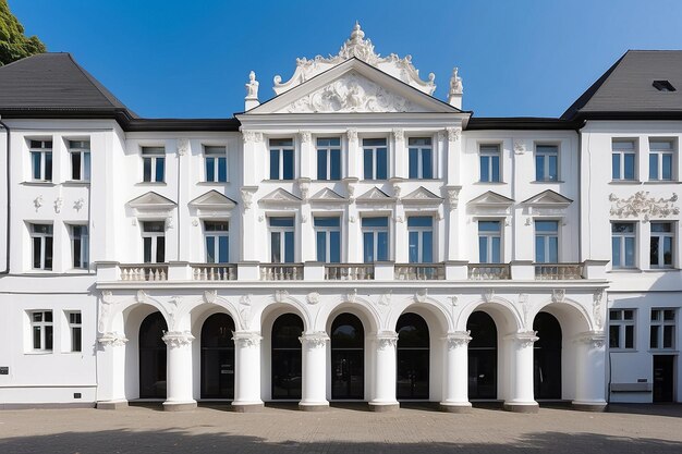Photo classical white facade of the house of culture