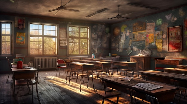 Anime classroom - CG Cookie