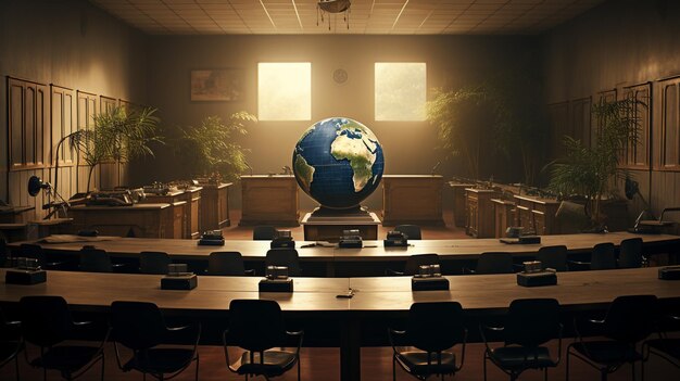 Photo a classroom debate environmental wallpaper
