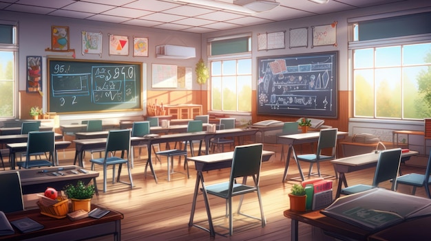 Classroom setup a wellarrange AI generated