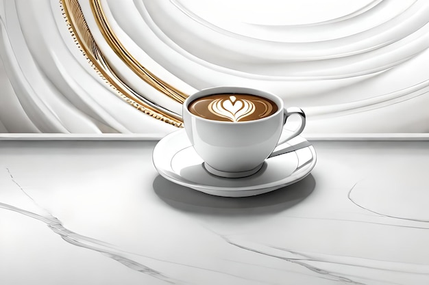 Photo classy coffee advertising template white marble