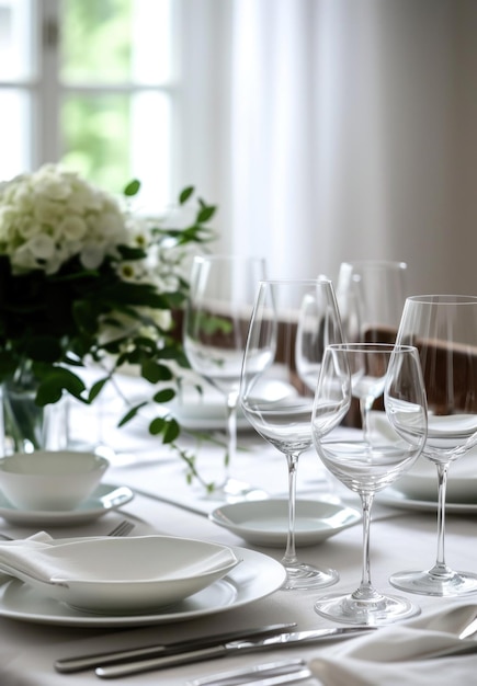 Classy Dining Table with Floral Decor