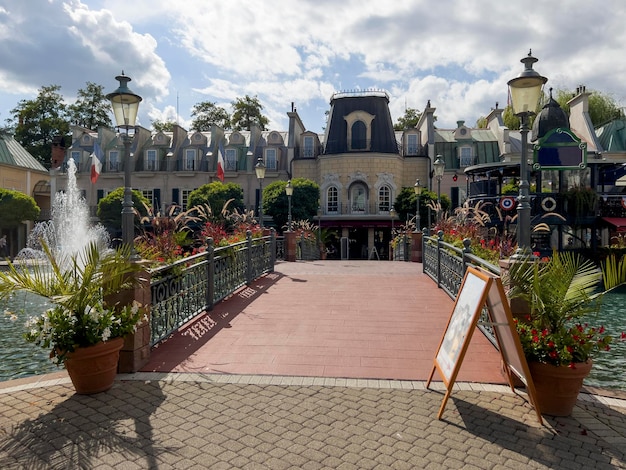 The classy entrance to a beautiful restaurant in Europapark