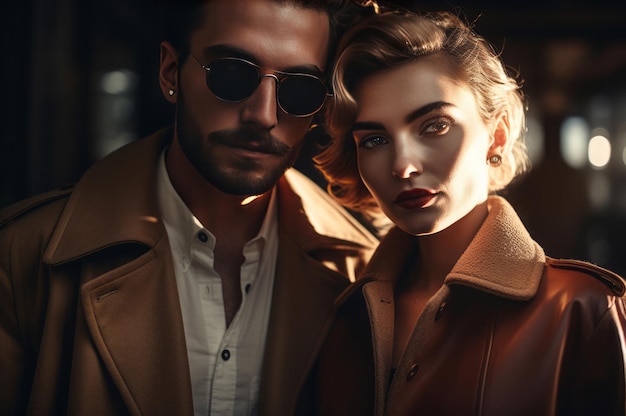 Classy fashion couple portrait Generate ai