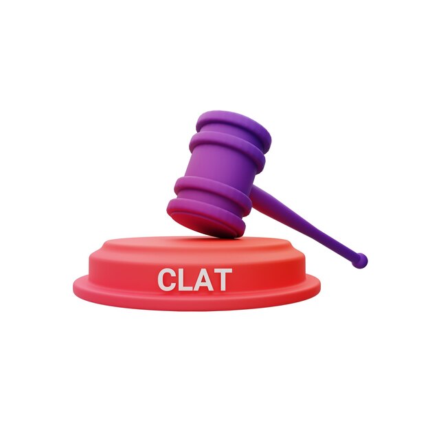 CLAT, Law, Gavel 3D 아이콘, 심판 및 법적 해머