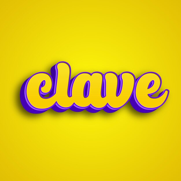 clave typography 3d design yellow pink white background photo jpg
