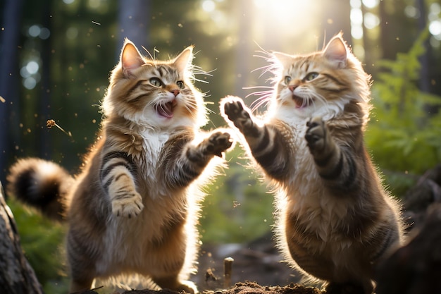 Claws Out Territorial Battles and Aggressive Rivalry Among Cats Ai Generative