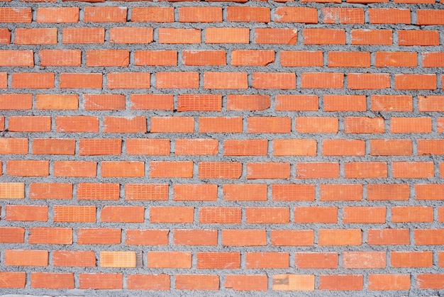 Clay brick wall used for construction work