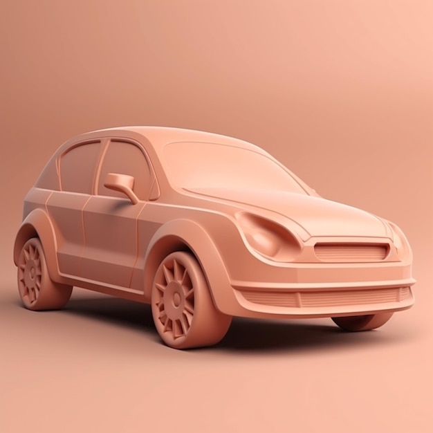 Foto un'auto di terracotta con la scritta 