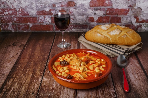 clay casserole with Madridstyle stewed tripetypical spanish food