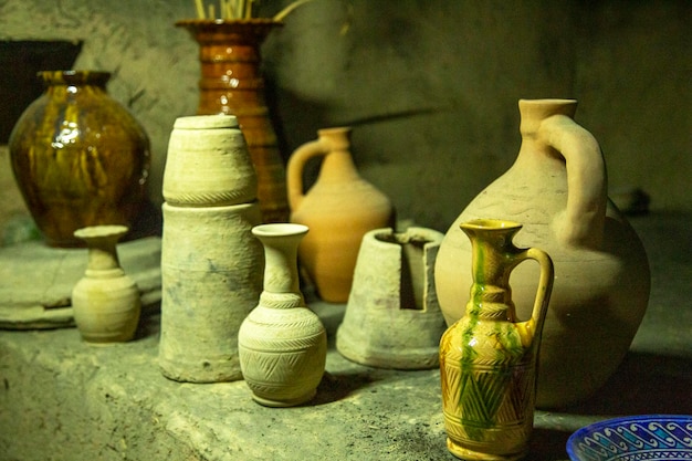 Clay jugs before applying the ornament