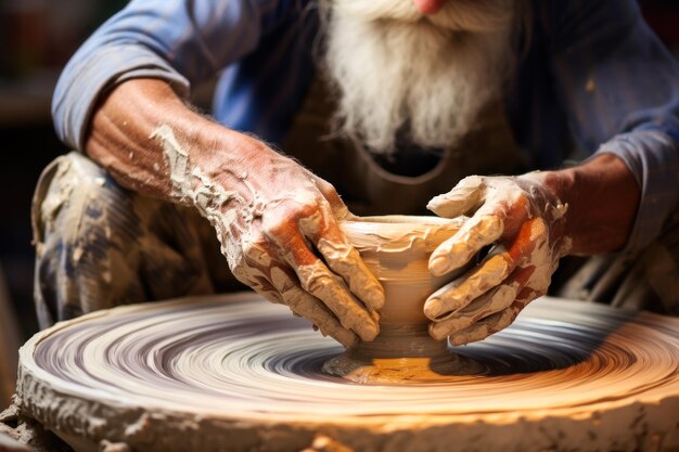 Clay mixer master making pottery