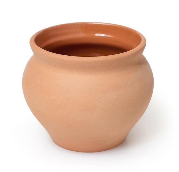 Photo clay pot isolated on white background with clipping path