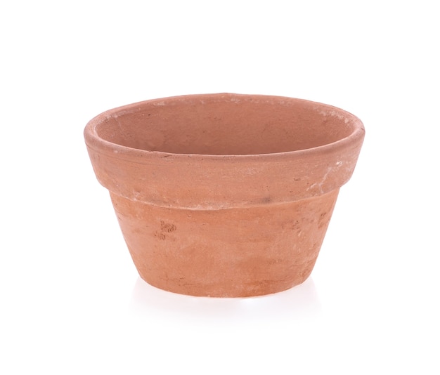 Clay pot isolated on white background