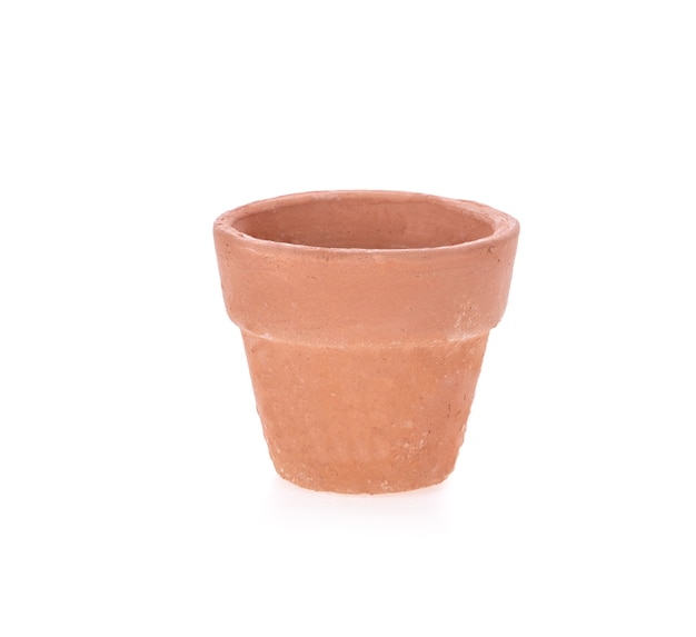 Clay pot isolated on white background