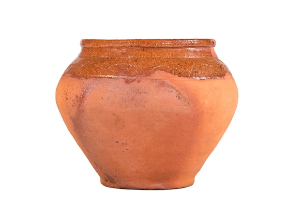 Clay pot isolated on a white background