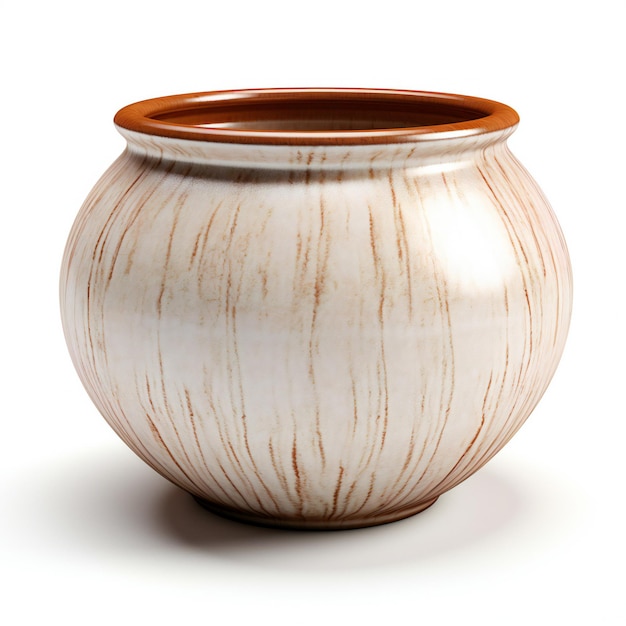 Clay pot isolated on white background