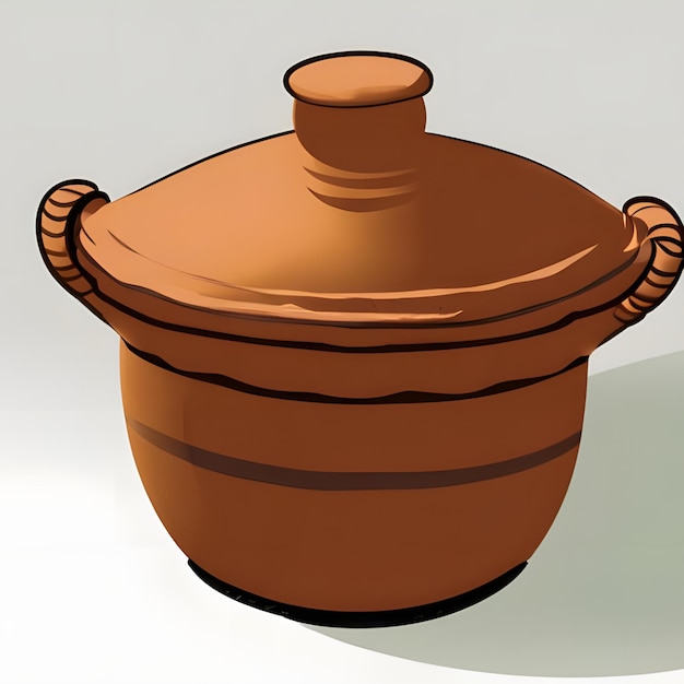 A Clay Pot With A Lid And A Handle 1