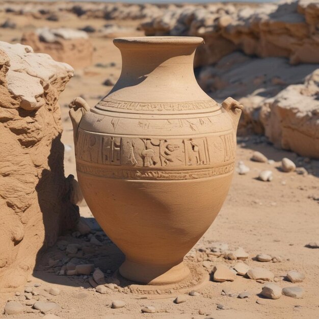 Foto a clay pot with the word  ancient  on it